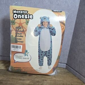 Adult Monster Inc One Piece Pajamas Halloween Costume Cosplay PJs NEW Size Med
